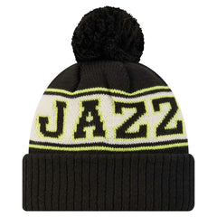 Black Utah Jazz Throwback Retro Cuffed Knit Hat with Pom | NBA