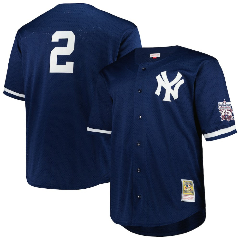 Derek Jeter New York Yankees Mitchell & Ness Big & Tall Cooperstown Mesh Batting Practice Jersey - MLB Jerseys