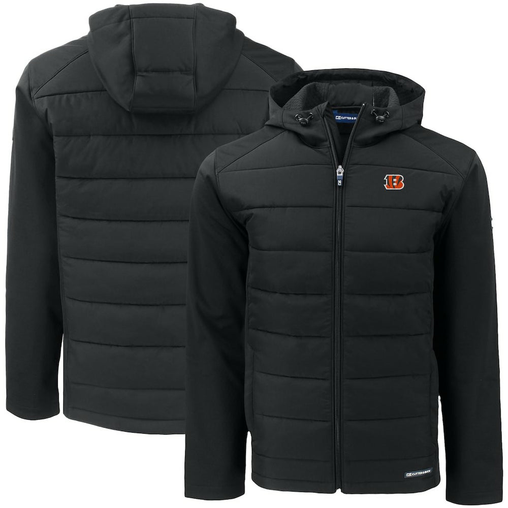 Cincinnati Bengals Cutter & Buck Big & Tall Evoke Hybrid Eco Softshell Recycled Full-Zip Hooded Jacket | NFL Outlet