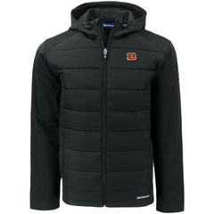 Cincinnati Bengals Cutter & Buck Big & Tall Evoke Hybrid Eco Softshell Recycled Full-Zip Hooded Jacket | NFL Outlet