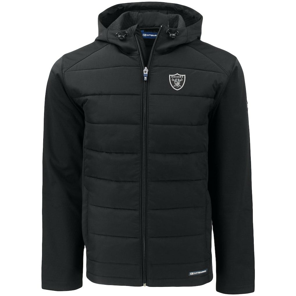 Las Vegas Raiders Cutter & Buck Big & Tall Evoke Hybrid Eco Softshell Recycled Full-Zip Hooded Jacket | NFL New