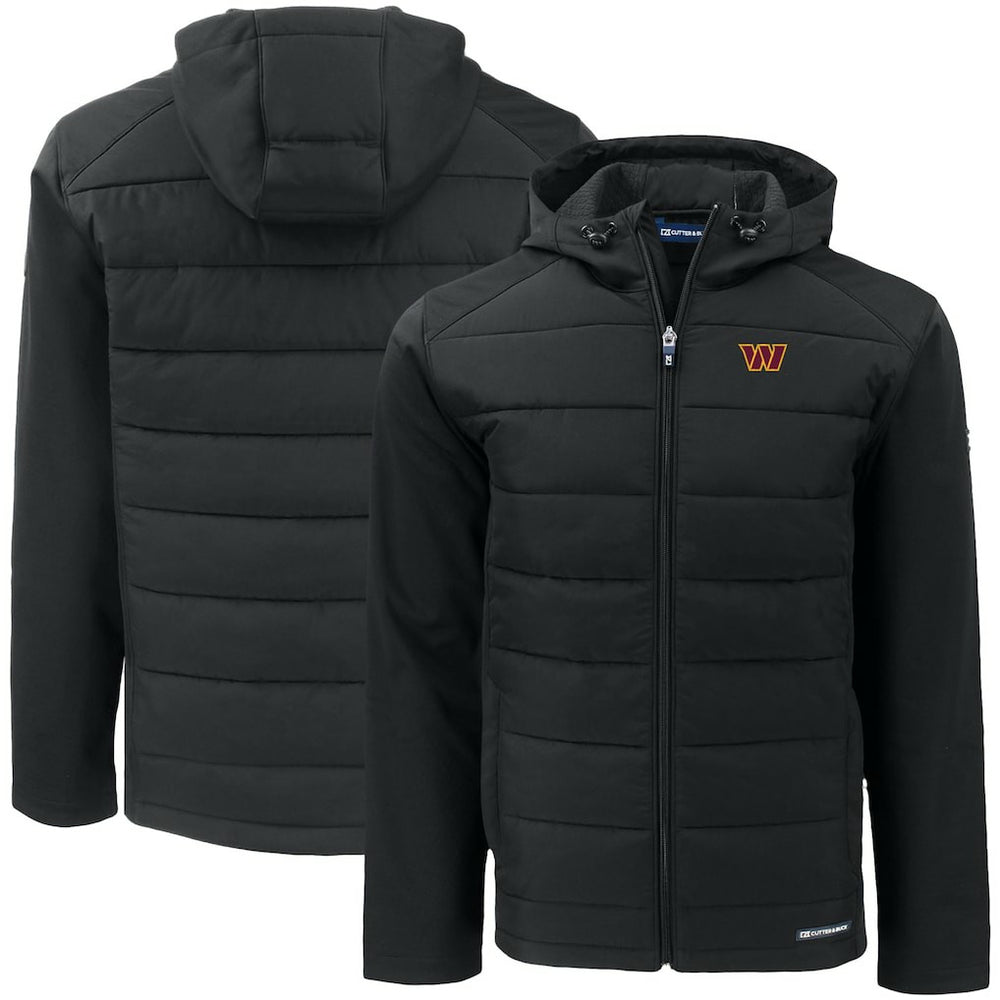 Washington Commanders Cutter & Buck Big & Tall Evoke Hybrid Eco Softshell Recycled Full-Zip Hooded Jacket | NFL Hot