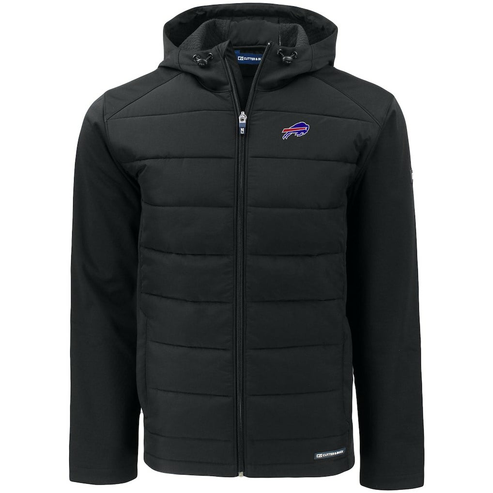 Buffalo Bills Cutter & Buck Big & Tall Evoke Hybrid Eco Softshell Recycled Full-Zip Hooded Jacket | NFL Discount