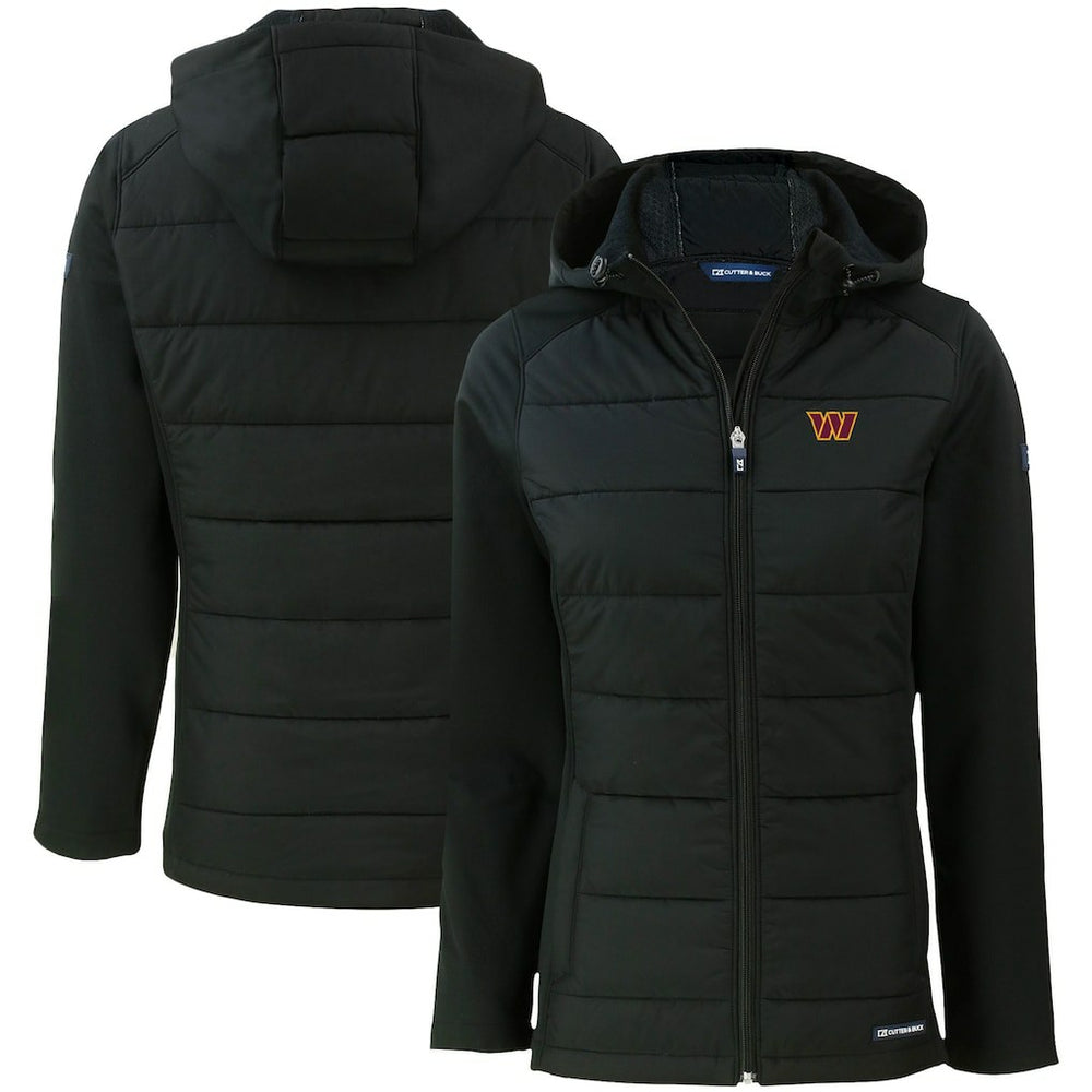 Washington Commanders Cutter & Buck Women's Evoke PrimaLoft Hybrid Eco Softshell Recycled Full-Zip Hooded Jacket | NFL US