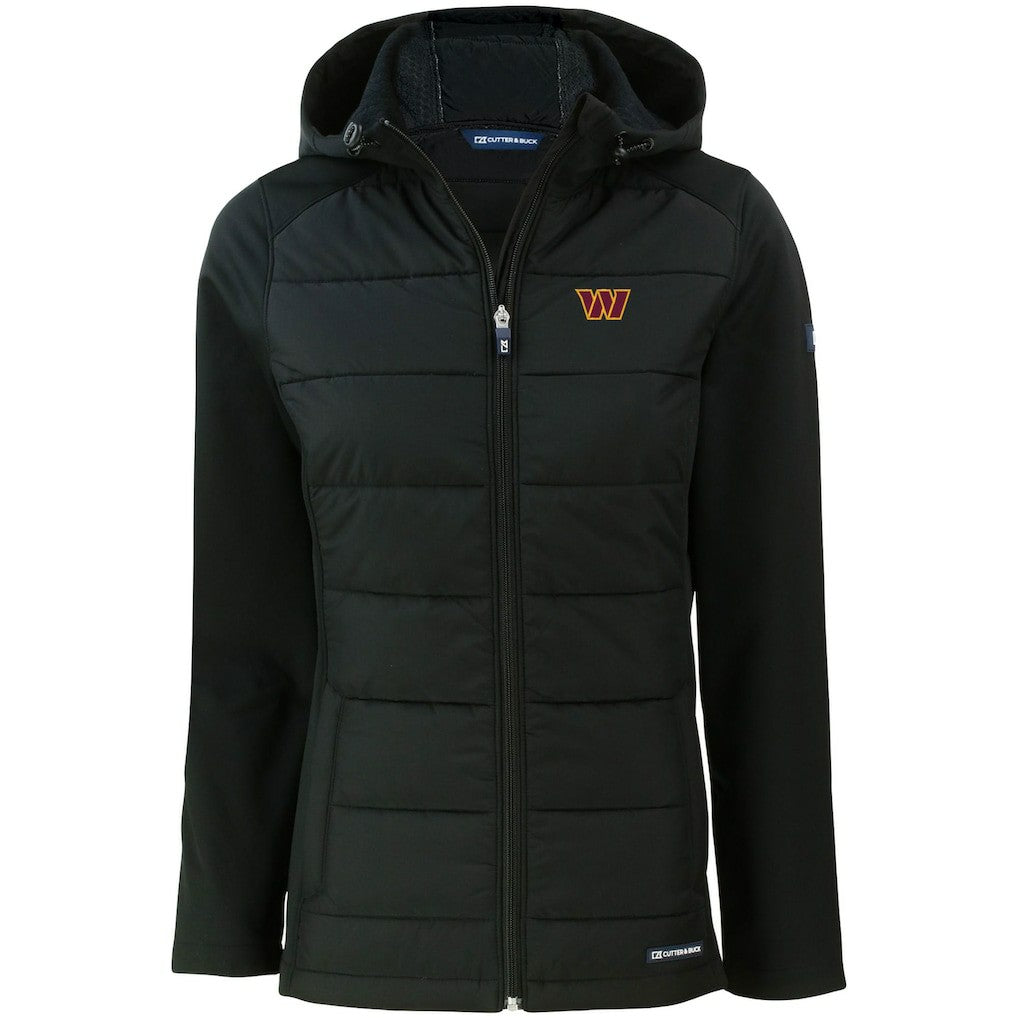 Washington Commanders Cutter & Buck Women's Evoke PrimaLoft Hybrid Eco Softshell Recycled Full-Zip Hooded Jacket | NFL US