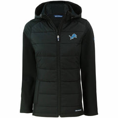 Detroit Lions Cutter & Buck Women's Evoke PrimaLoft Hybrid Eco Softshell Recycled Full-Zip Hooded Jacket | NFL Discount