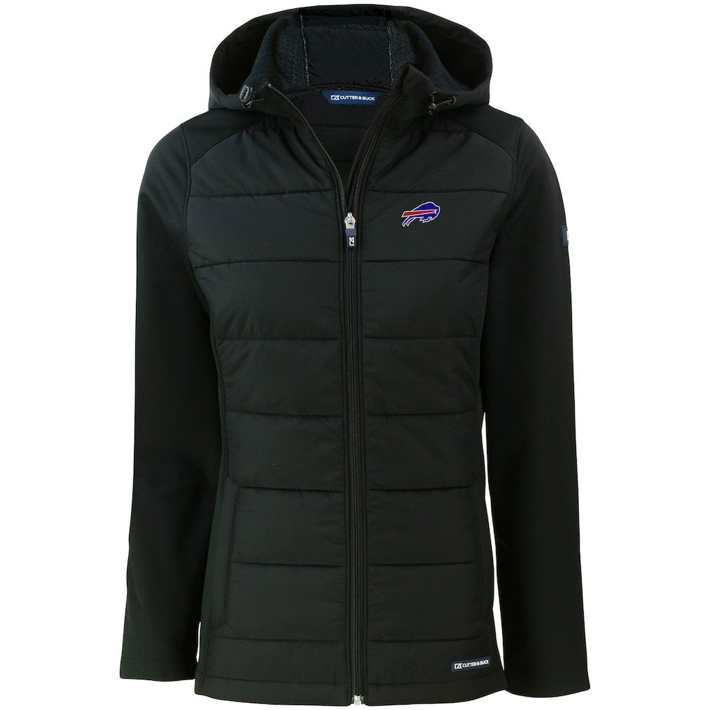 Buffalo Bills Cutter & Buck Women's Evoke PrimaLoft Hybrid Eco Softshell Recycled Full-Zip Hooded Jacket | NFL Outlet
