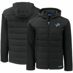 Detroit Lions Cutter & Buck Evoke PrimaLoft Hybrid Eco Softshell Recycled Full-Zip Hooded Jacket | NFL Outlet