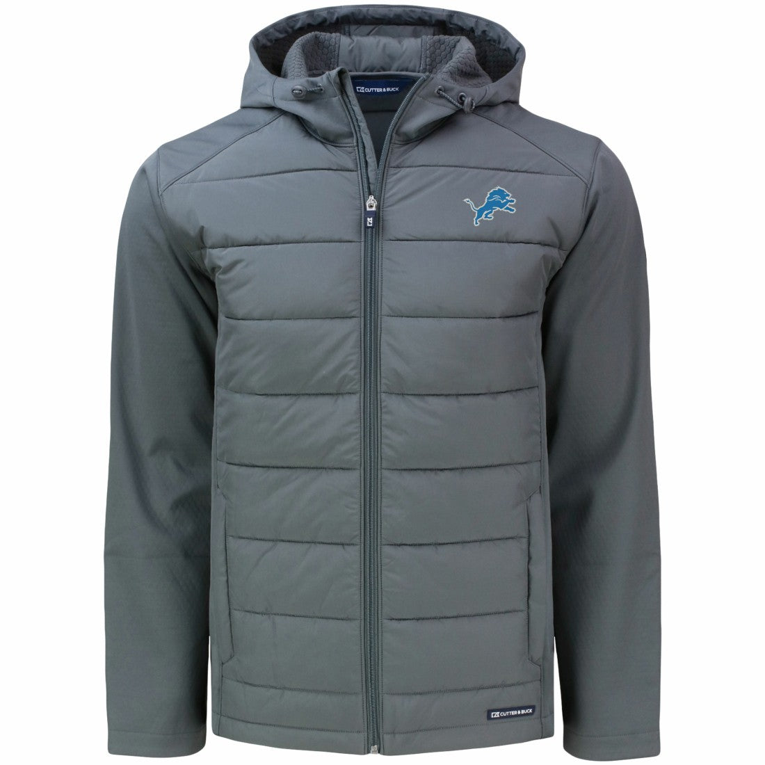 Detroit Lions Cutter & Buck Evoke PrimaLoft Hybrid Eco Softshell Recycled Full-Zip Hooded Jacket | NFL Hot