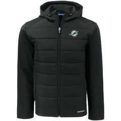 Miami Dolphins Cutter & Buck Evoke PrimaLoft Hybrid Eco Softshell Recycled Full-Zip Hooded Jacket | NFL Near me