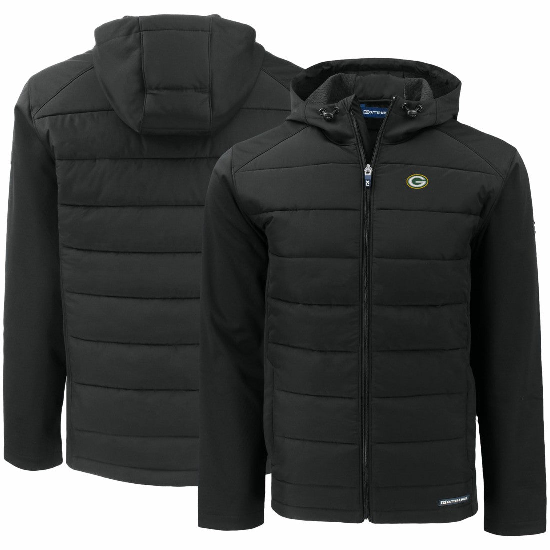 Green Bay Packers Cutter & Buck Evoke PrimaLoft Hybrid Eco Softshell Recycled Full-Zip Hooded Jacket | NFL Discount