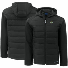 Green Bay Packers Cutter & Buck Evoke PrimaLoft Hybrid Eco Softshell Recycled Full-Zip Hooded Jacket | NFL Discount