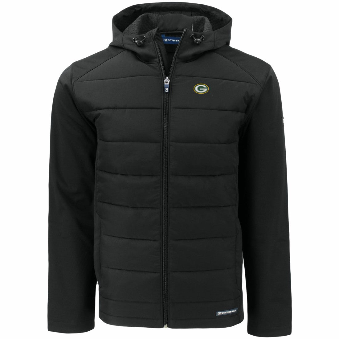 Green Bay Packers Cutter & Buck Evoke PrimaLoft Hybrid Eco Softshell Recycled Full-Zip Hooded Jacket | NFL Discount