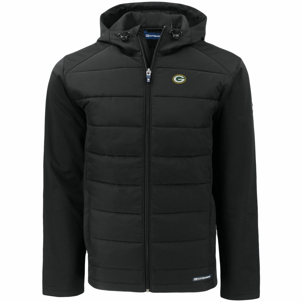 Green Bay Packers Cutter & Buck Evoke PrimaLoft Hybrid Eco Softshell Recycled Full-Zip Hooded Jacket | NFL Discount
