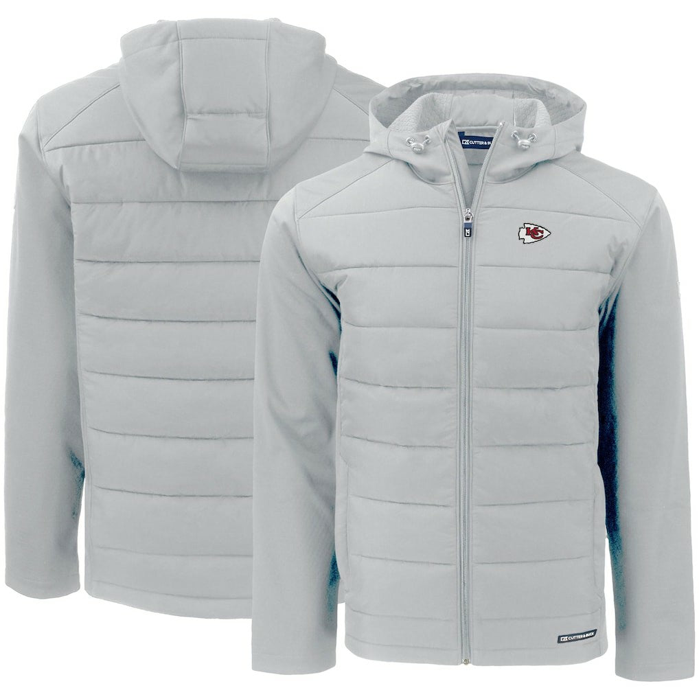 Kansas City Chiefs Cutter & Buck Evoke PrimaLoft Hybrid Eco Softshell Recycled Full-Zip Hooded Jacket | NFL Hot
