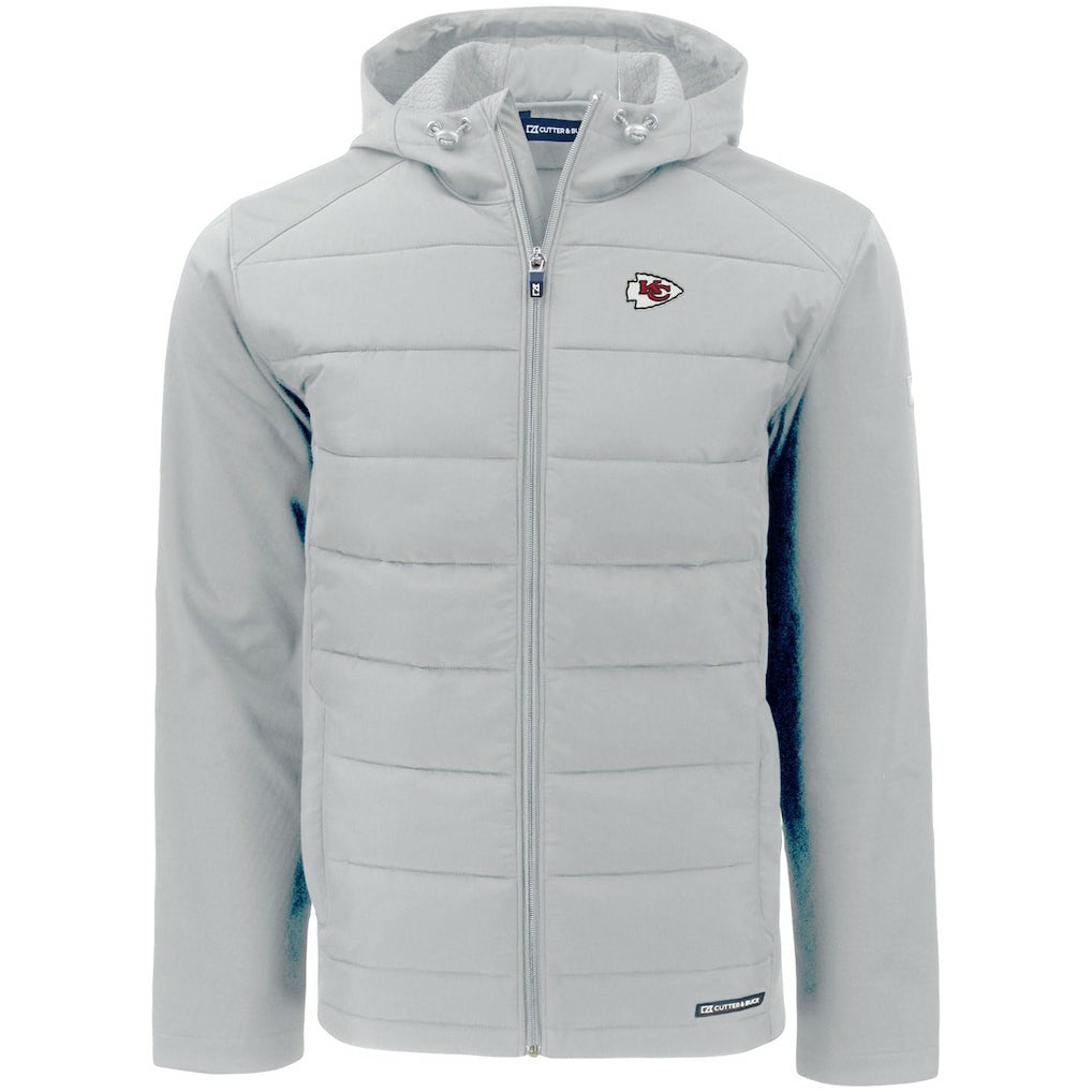 Kansas City Chiefs Cutter & Buck Evoke PrimaLoft Hybrid Eco Softshell Recycled Full-Zip Hooded Jacket | NFL Hot