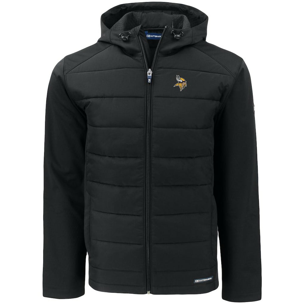 Minnesota Vikings Cutter & Buck Evoke PrimaLoft Hybrid Eco Softshell Recycled Full-Zip Hooded Jacket | NFL New