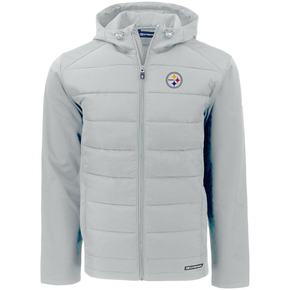 Pittsburgh Steelers Cutter & Buck Evoke PrimaLoft Hybrid Eco Softshell Recycled Full-Zip Hooded Jacket | NFL Online