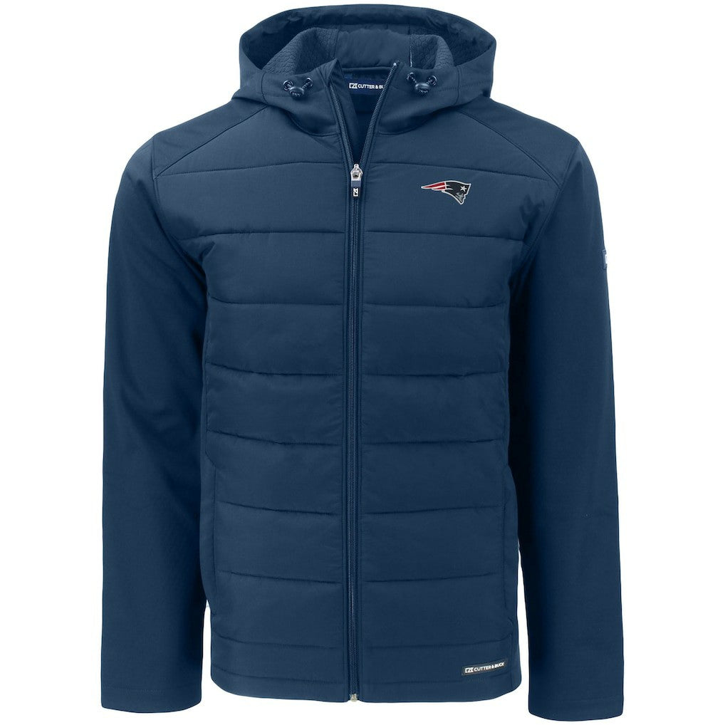 New England Patriots Cutter & Buck Evoke PrimaLoft Hybrid Eco Softshell Recycled Full-Zip Hooded Jacket | NFL US