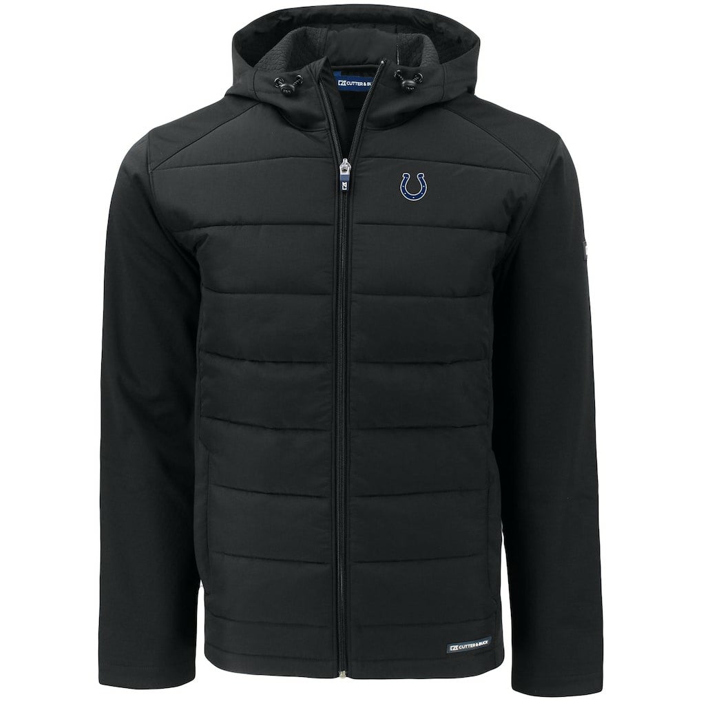 Indianapolis Colts Cutter & Buck Evoke PrimaLoft Hybrid Eco Softshell Recycled Full-Zip Hooded Jacket | NFL US