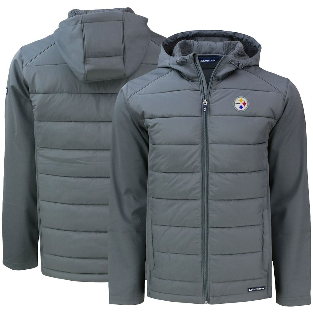 Pittsburgh Steelers Cutter & Buck Evoke PrimaLoft Hybrid Eco Softshell Recycled Full-Zip Hooded Jacket | NFL On sale