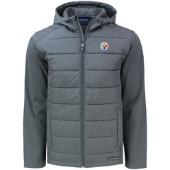 Pittsburgh Steelers Cutter & Buck Evoke PrimaLoft Hybrid Eco Softshell Recycled Full-Zip Hooded Jacket | NFL On sale