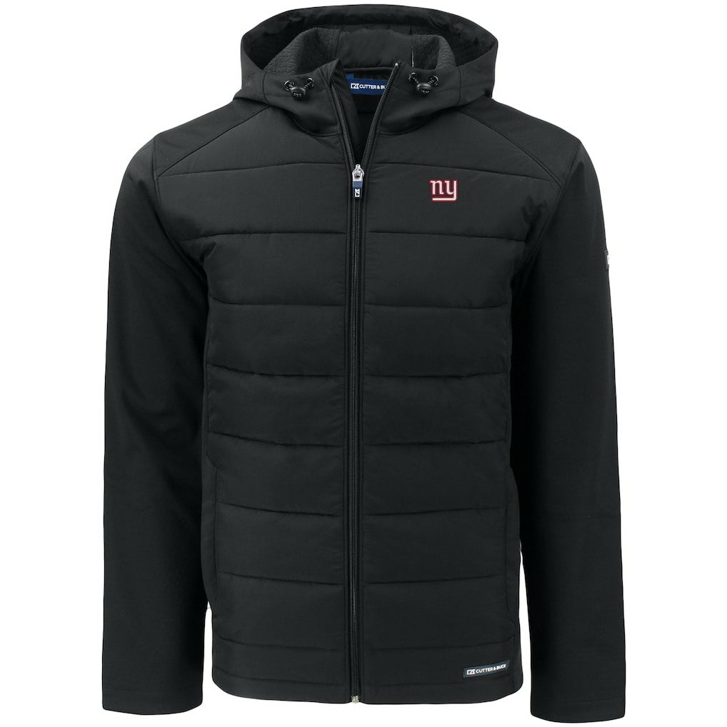 New York Giants Cutter & Buck Evoke PrimaLoft Hybrid Eco Softshell Recycled Full-Zip Hooded Jacket | NFL Discount