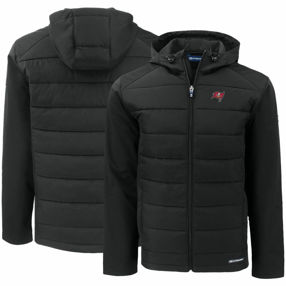 Tampa Bay Buccaneers Cutter & Buck Evoke PrimaLoft Hybrid Eco Softshell Recycled Full-Zip Hooded Jacket | NFL Sale