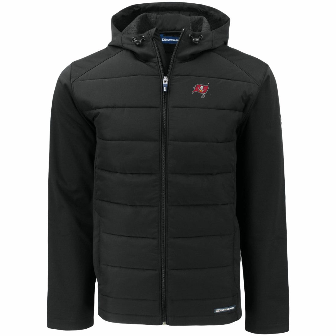 Tampa Bay Buccaneers Cutter & Buck Evoke PrimaLoft Hybrid Eco Softshell Recycled Full-Zip Hooded Jacket | NFL Sale