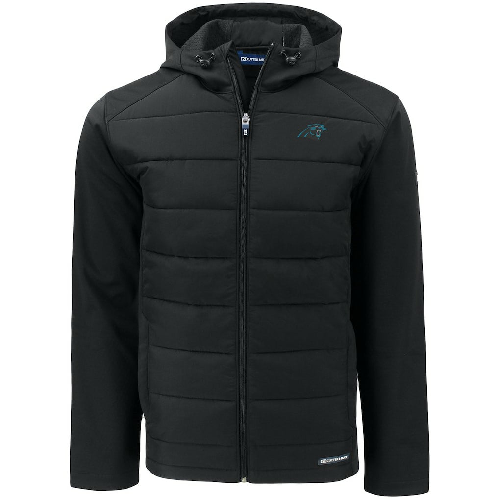 Carolina Panthers Cutter & Buck Evoke PrimaLoft Hybrid Eco Softshell Recycled Full-Zip Hooded Jacket | NFL Outlet