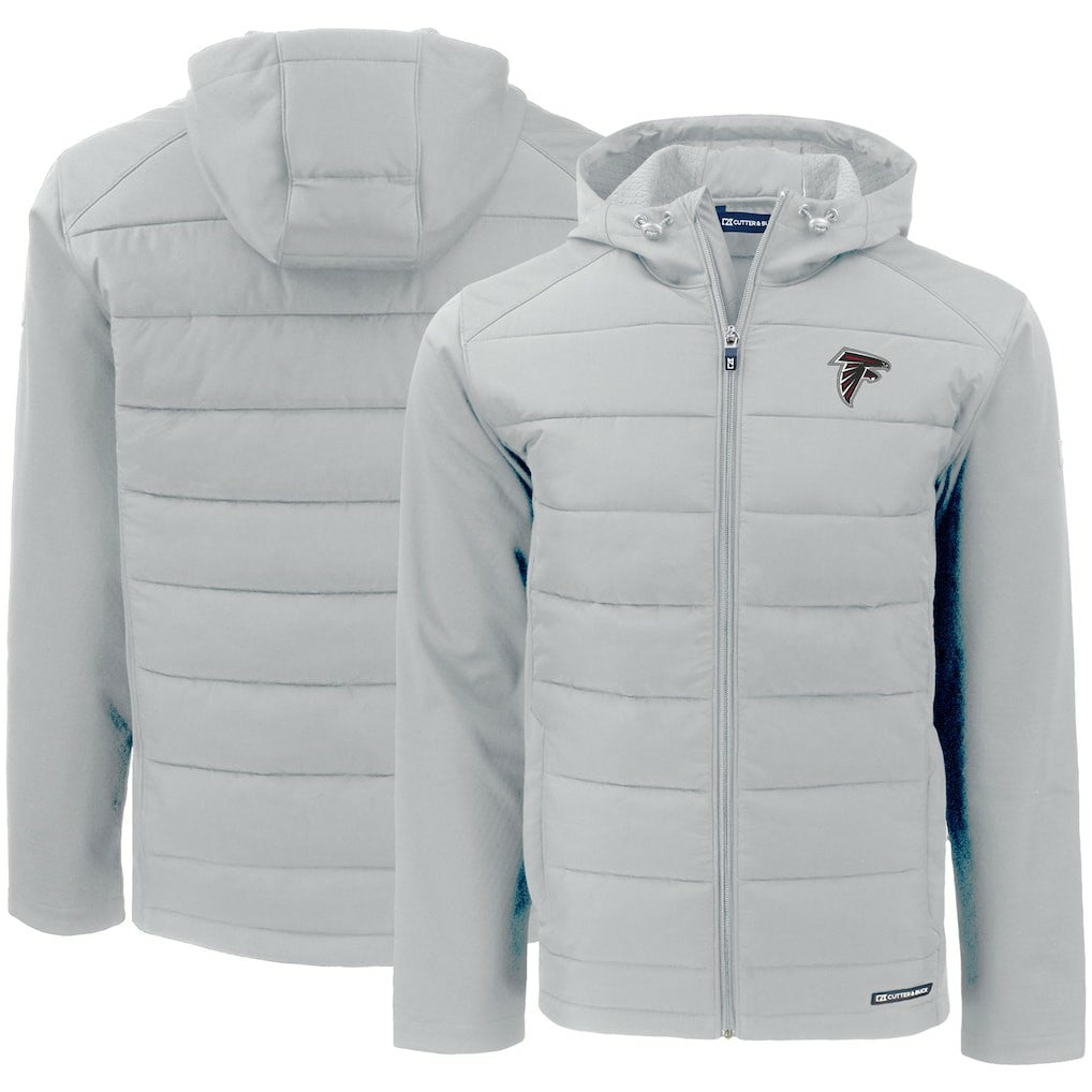 Atlanta Falcons Cutter & Buck Evoke PrimaLoft Hybrid Eco Softshell Recycled Full-Zip Hooded Jacket | NFL US