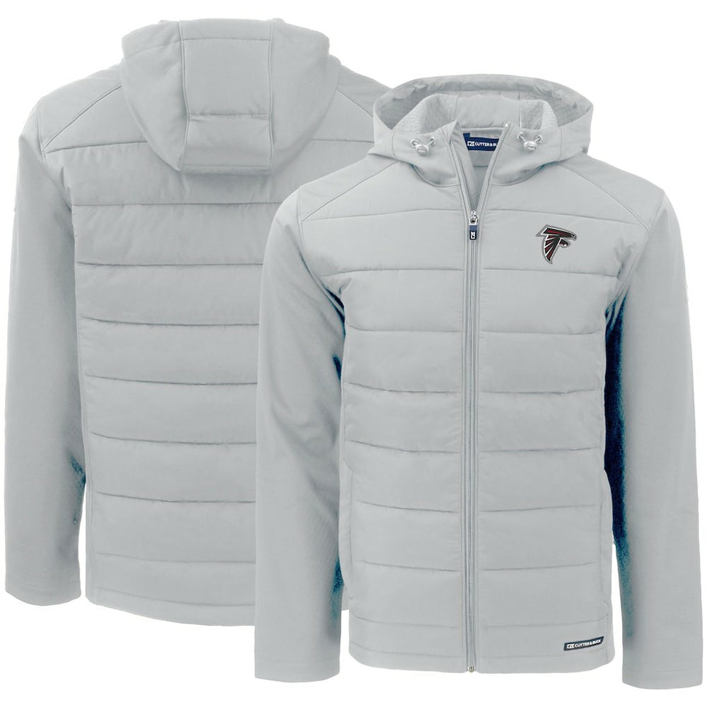 Atlanta Falcons Cutter & Buck Evoke PrimaLoft Hybrid Eco Softshell Recycled Full-Zip Hooded Jacket | NFL US
