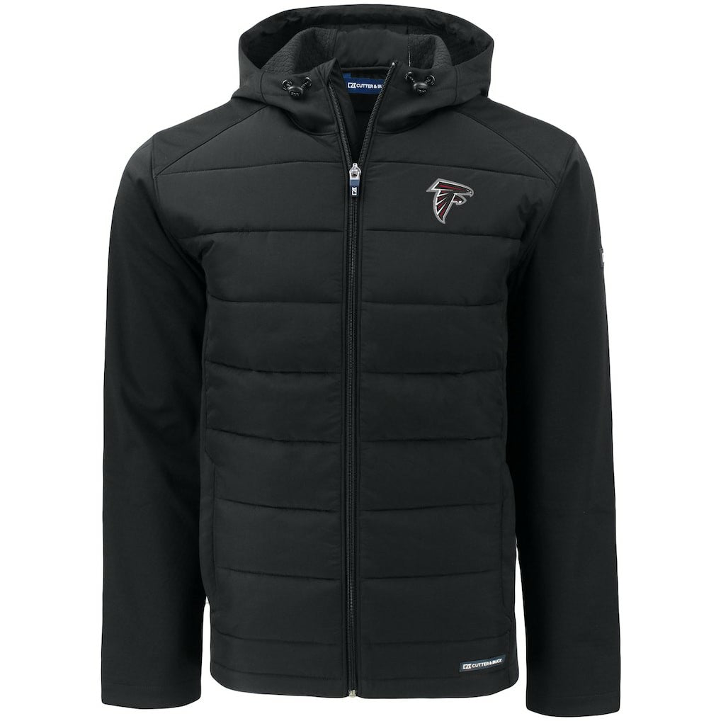 Atlanta Falcons Cutter & Buck Evoke PrimaLoft Hybrid Eco Softshell Recycled Full-Zip Hooded Jacket | NFL Near me