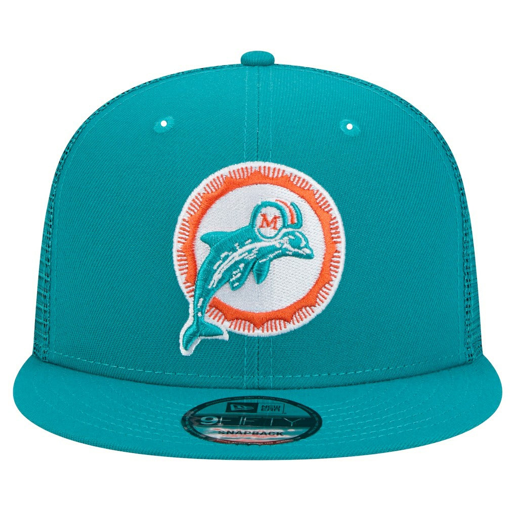 Miami Dolphins Throwback Main Trucker 9FIFTY Snapback Hat | NFL New