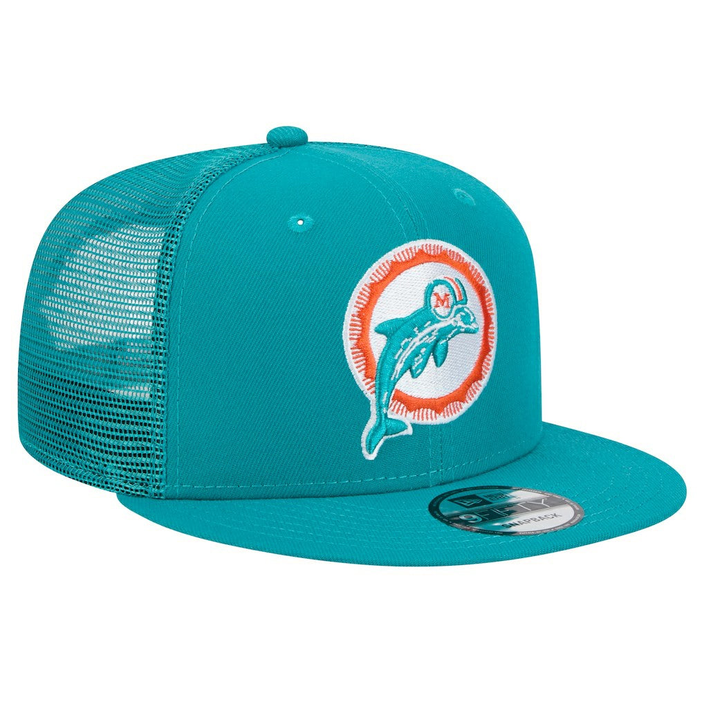 Miami Dolphins Throwback Main Trucker 9FIFTY Snapback Hat | NFL New