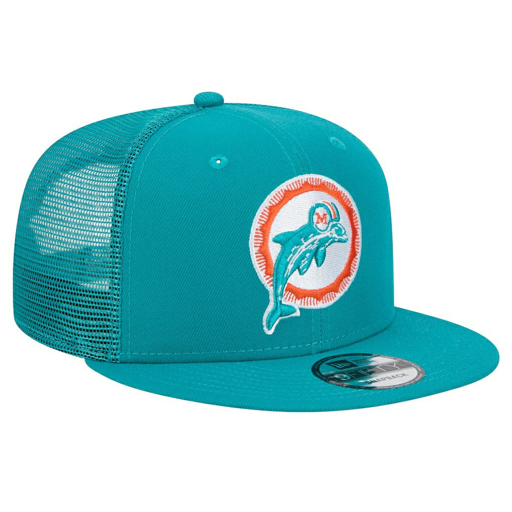 Miami Dolphins Throwback Main Trucker 9FIFTY Snapback Hat | NFL New