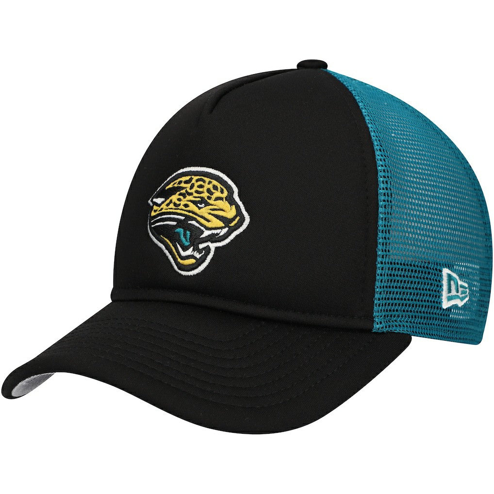 Jacksonville Jaguars Youth A-Frame 9FORTY Trucker Adjustable Hat | NFL Outlet