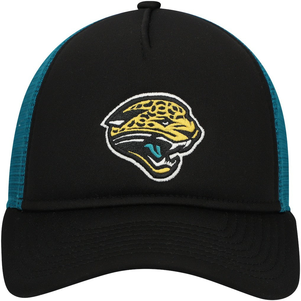 Jacksonville Jaguars Youth A-Frame 9FORTY Trucker Adjustable Hat | NFL Outlet