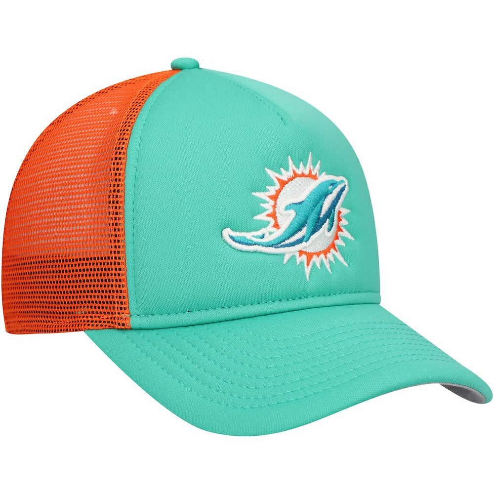 Miami Dolphins Youth A-Frame 9FORTY Trucker Adjustable Hat | NFL Online