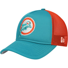 Miami Dolphins Youth A-Frame 9FORTY Trucker Adjustable Hat | NFL New