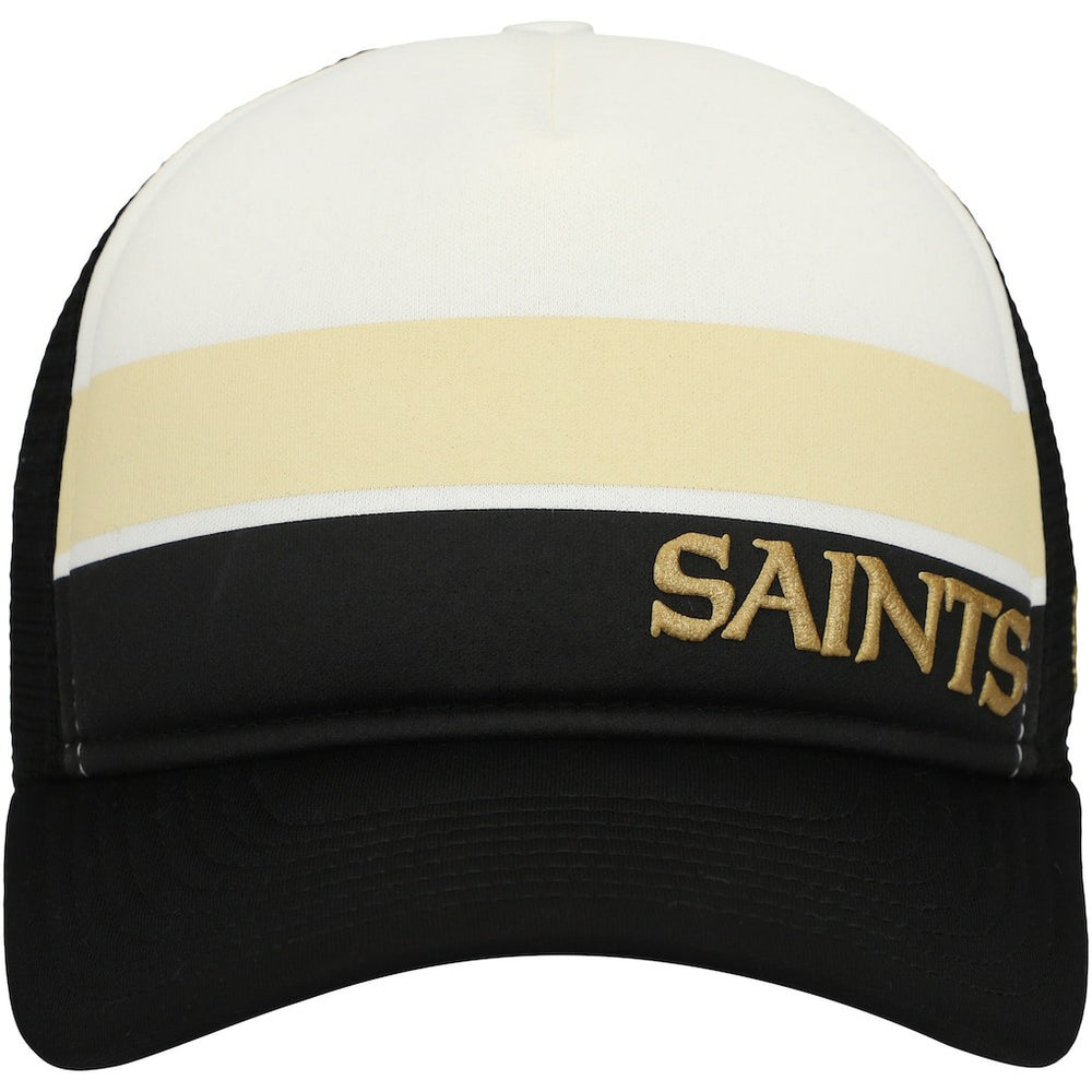New Orleans Saints Youth Sport Night Color Block 9FORTY A-Frame Trucker Adjustable Hat | NFL Near me