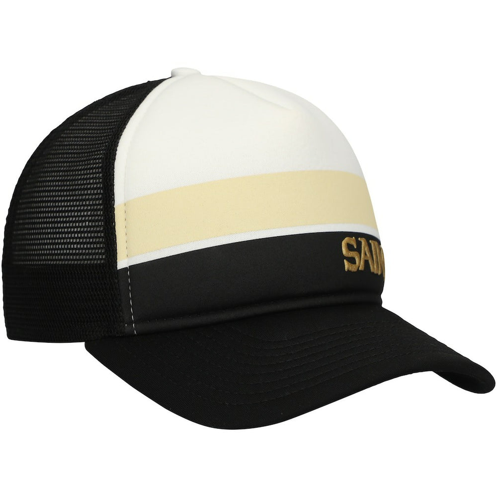 New Orleans Saints Youth Sport Night Color Block 9FORTY A-Frame Trucker Adjustable Hat | NFL Near me
