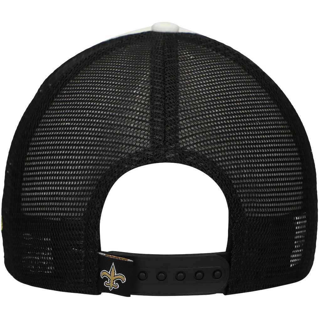 New Orleans Saints Youth Sport Night Color Block 9FORTY A-Frame Trucker Adjustable Hat | NFL Near me
