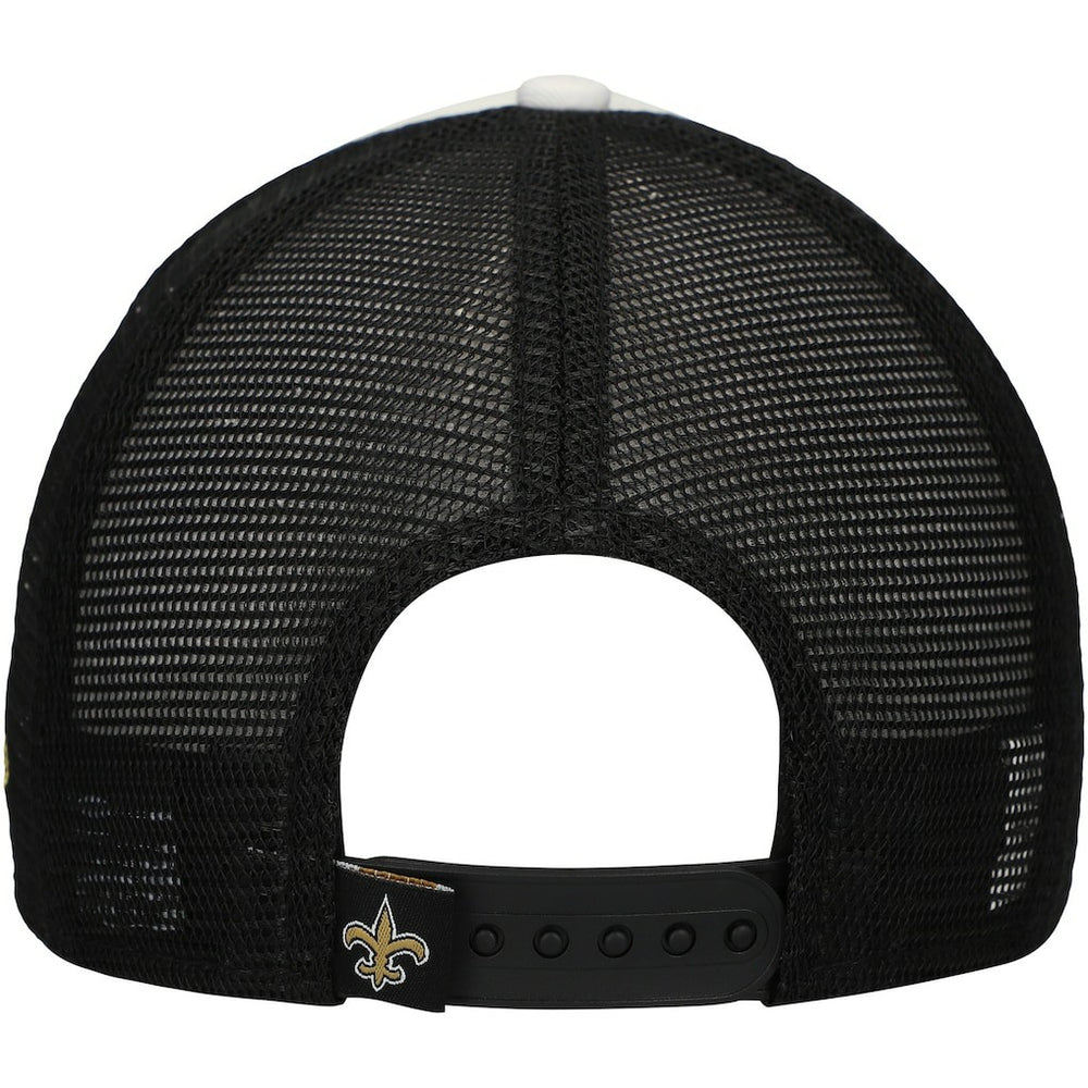 New Orleans Saints Youth Sport Night Color Block 9FORTY A-Frame Trucker Adjustable Hat | NFL Near me