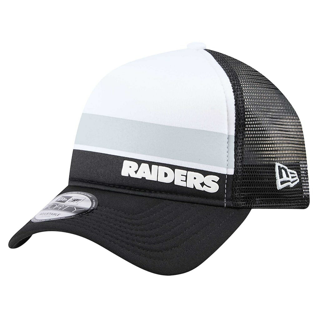Las Vegas Raiders Youth Sport Night Color Block 9FORTY A-Frame Trucker Adjustable Hat | NFL Discount