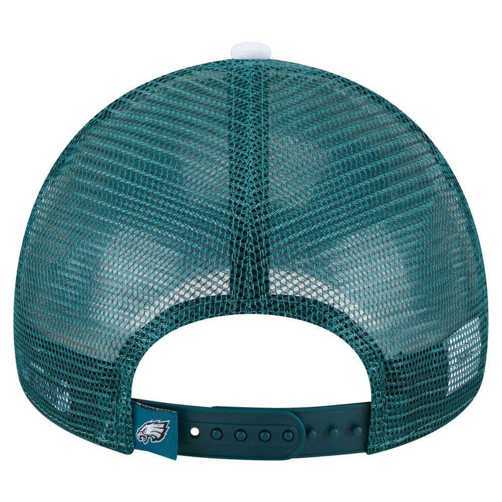 Philadelphia Eagles Youth Sport Night Color Block 9FORTY A-Frame Trucker Adjustable Hat | NFL Hot
