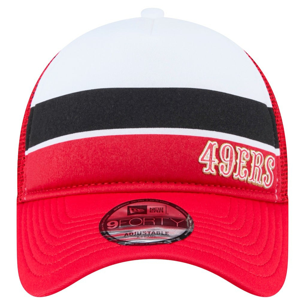San Francisco 49ers Youth Sport Night Color Block 9FORTY A-Frame Trucker Adjustable Hat | NFL Discount