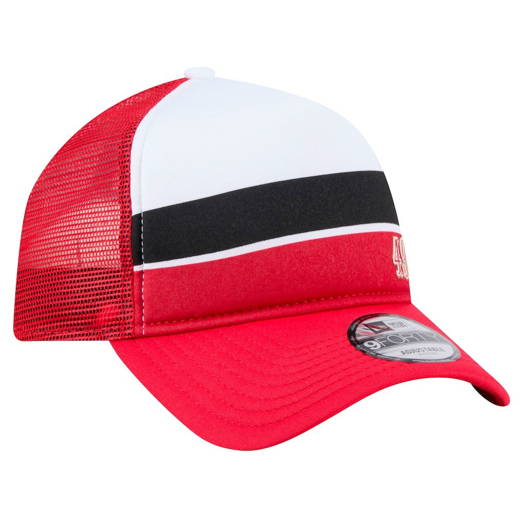 San Francisco 49ers Youth Sport Night Color Block 9FORTY A-Frame Trucker Adjustable Hat | NFL Discount