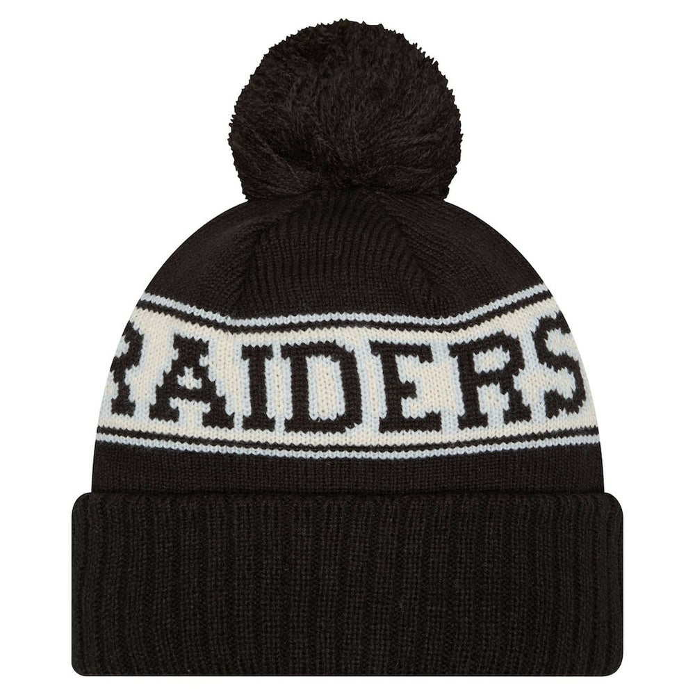 Las Vegas Raiders Youth  Retro Cuffed Knit Hat with Pom | NFL Online