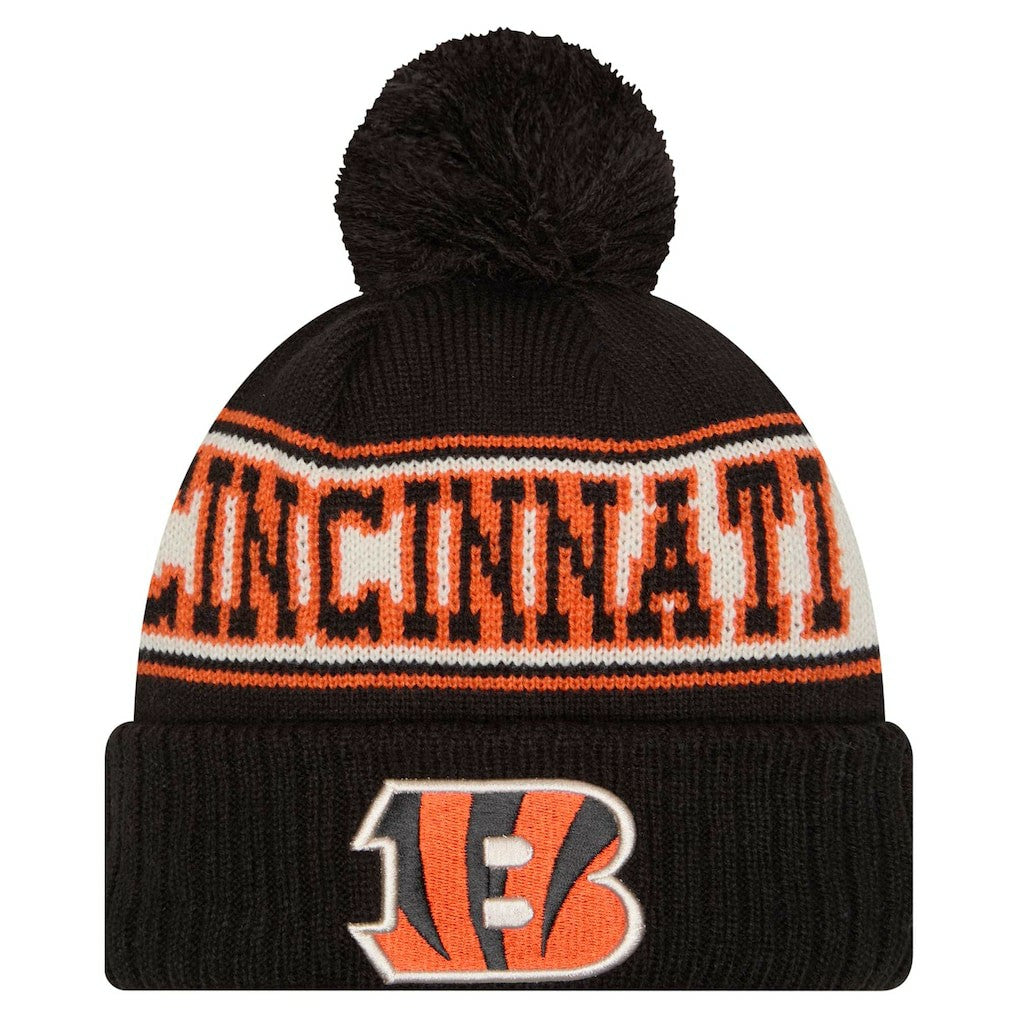 Cincinnati Bengals Youth  Retro Cuffed Knit Hat with Pom | NFL On sale